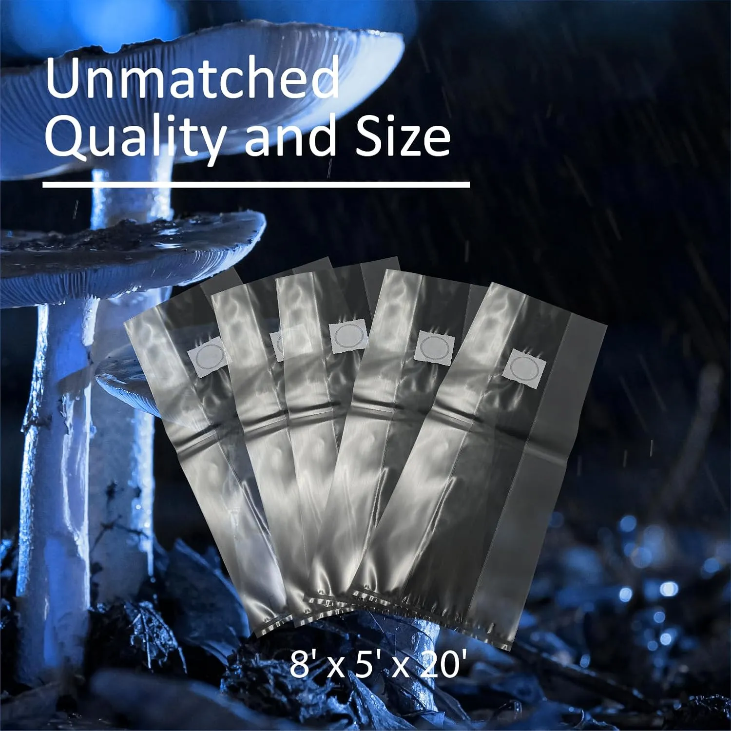 10 Ace of Spades Premium Quality Mushroom Spawn Filter Grow Bags. 8mil Polypropylene Heaviest Duty, Won't Break, Extra Large 20" x 8" x 5"