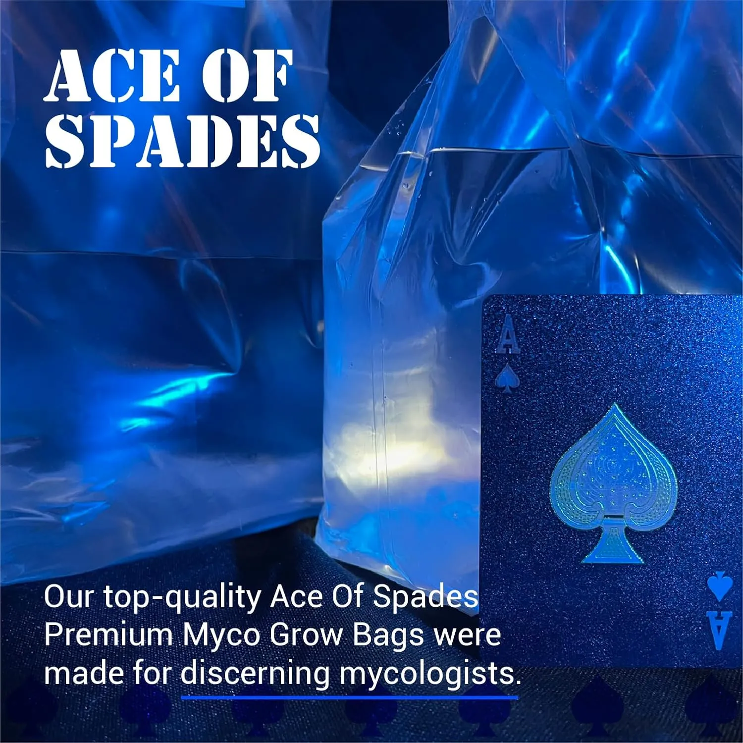 10 Ace of Spades Premium Quality Mushroom Spawn Filter Grow Bags. 8mil Polypropylene Heaviest Duty, Won't Break, Extra Large 20" x 8" x 5"