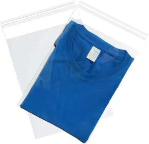 100 Count 13x18 Inch Clear Poly Bags for Packaging Clothing Shirts Self Seal Cellophane Plastic Bags