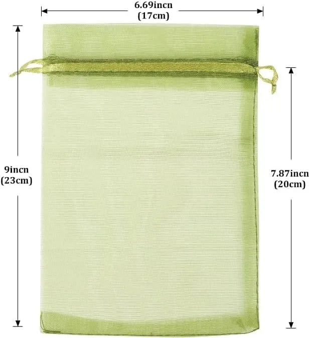 100PCS Fruit Protection Bags: Premium Green Mesh Drawstring Netting Barrier Bags for Apples, Mangoes, Tomatoes & More - Essential for Protecting Fruits, Flowers & Vegetables (6.8 * 9in 100pcs)