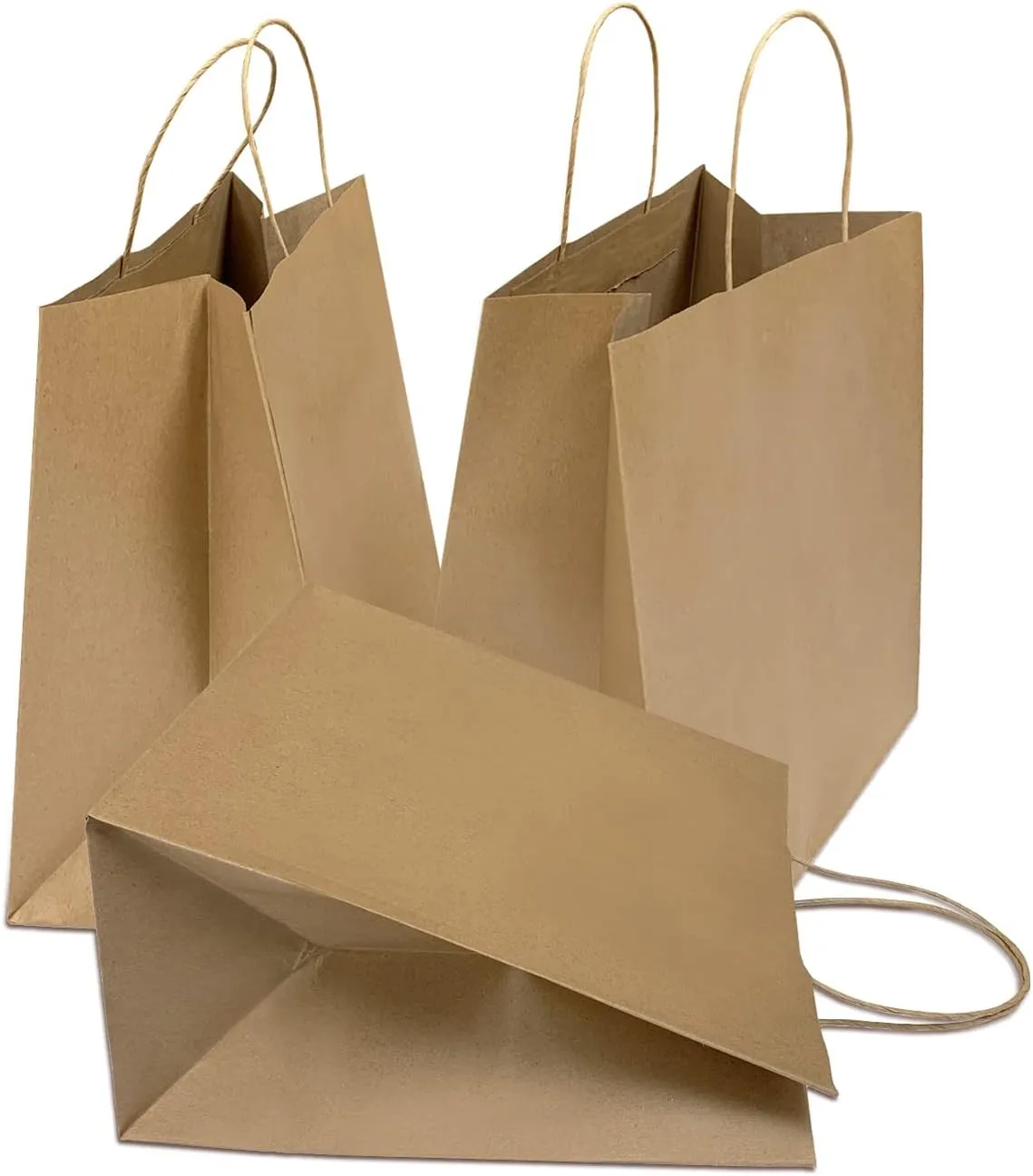 1072B Kraft Paper Bags - 250 Count, 10x6.75x12 Inches, Reusable, Eco-friendly & Sustainable for Wedding, Gift, Food, Shopping, Grocery, Storage, Lunch & Takeaway Bags