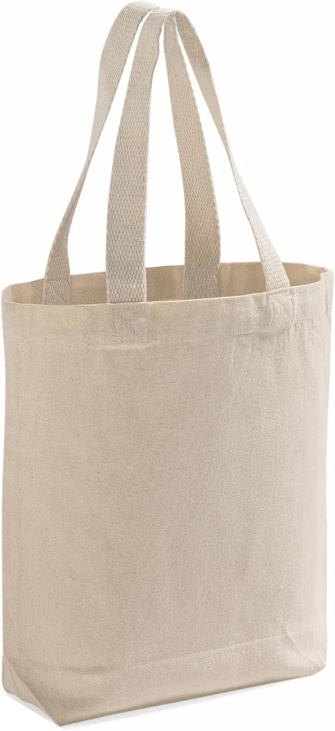 12 Pack Wholesale Canvas Tote Bags, Natural Color, 12oz Fabric - Multiple Size Options Available