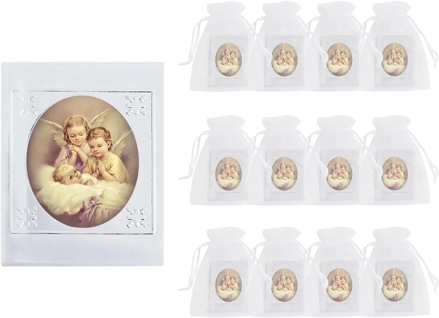 12 Pcs Guardian Baby Angel Prayer Books Bulk for Baptism Party Favors,Baptism Decorations Centros De Mesa Para Bautizo En Español,Mi Primera Comunion Recuerdos De Bautizo Para Niña Niño