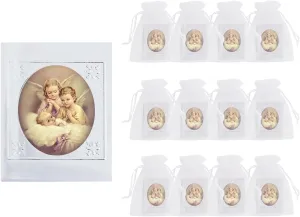 12 Pcs Guardian Baby Angel Prayer Books Bulk for Baptism Party Favors,Baptism Decorations Centros De Mesa Para Bautizo En Español,Mi Primera Comunion Recuerdos De Bautizo Para Niña Niño