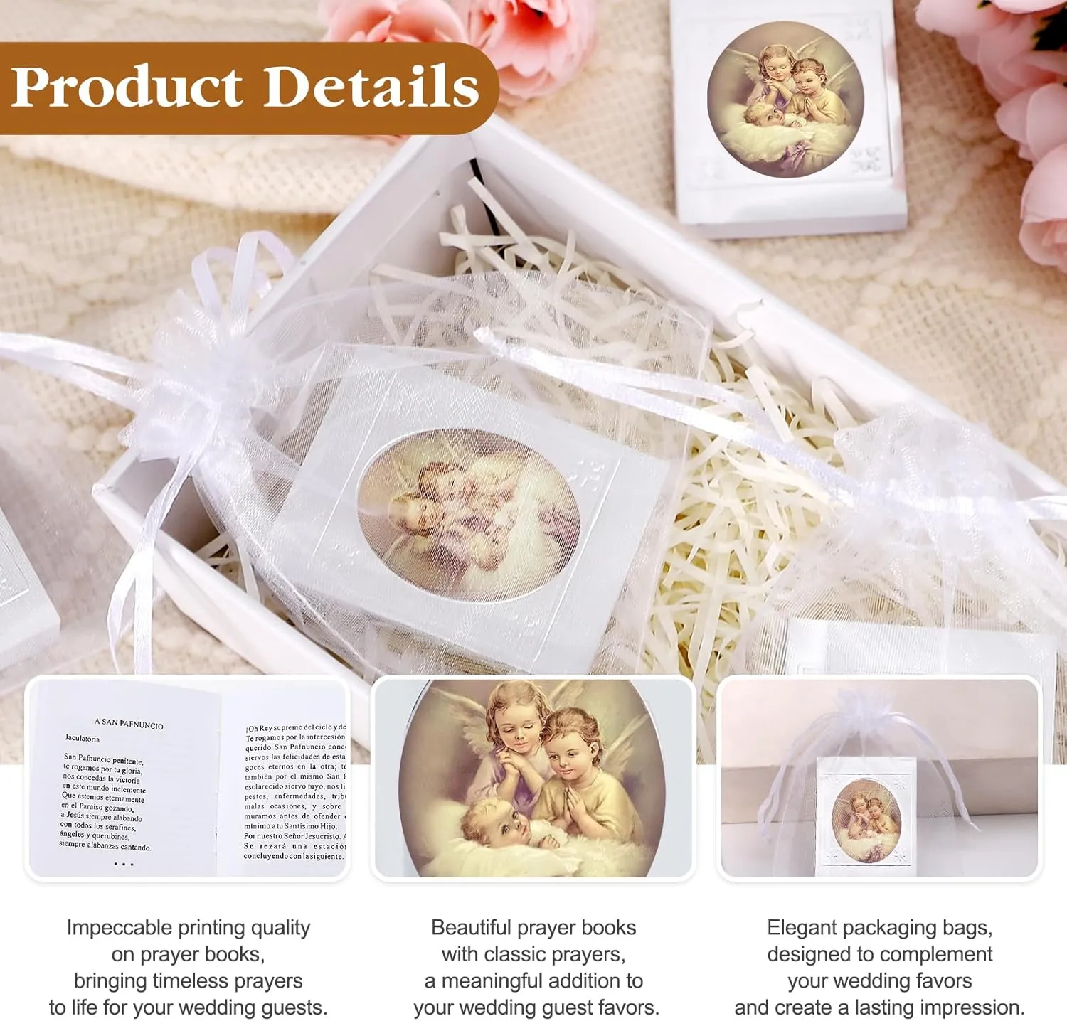 12 Pcs Guardian Baby Angel Prayer Books Bulk for Baptism Party Favors,Baptism Decorations Centros De Mesa Para Bautizo En Español,Mi Primera Comunion Recuerdos De Bautizo Para Niña Niño