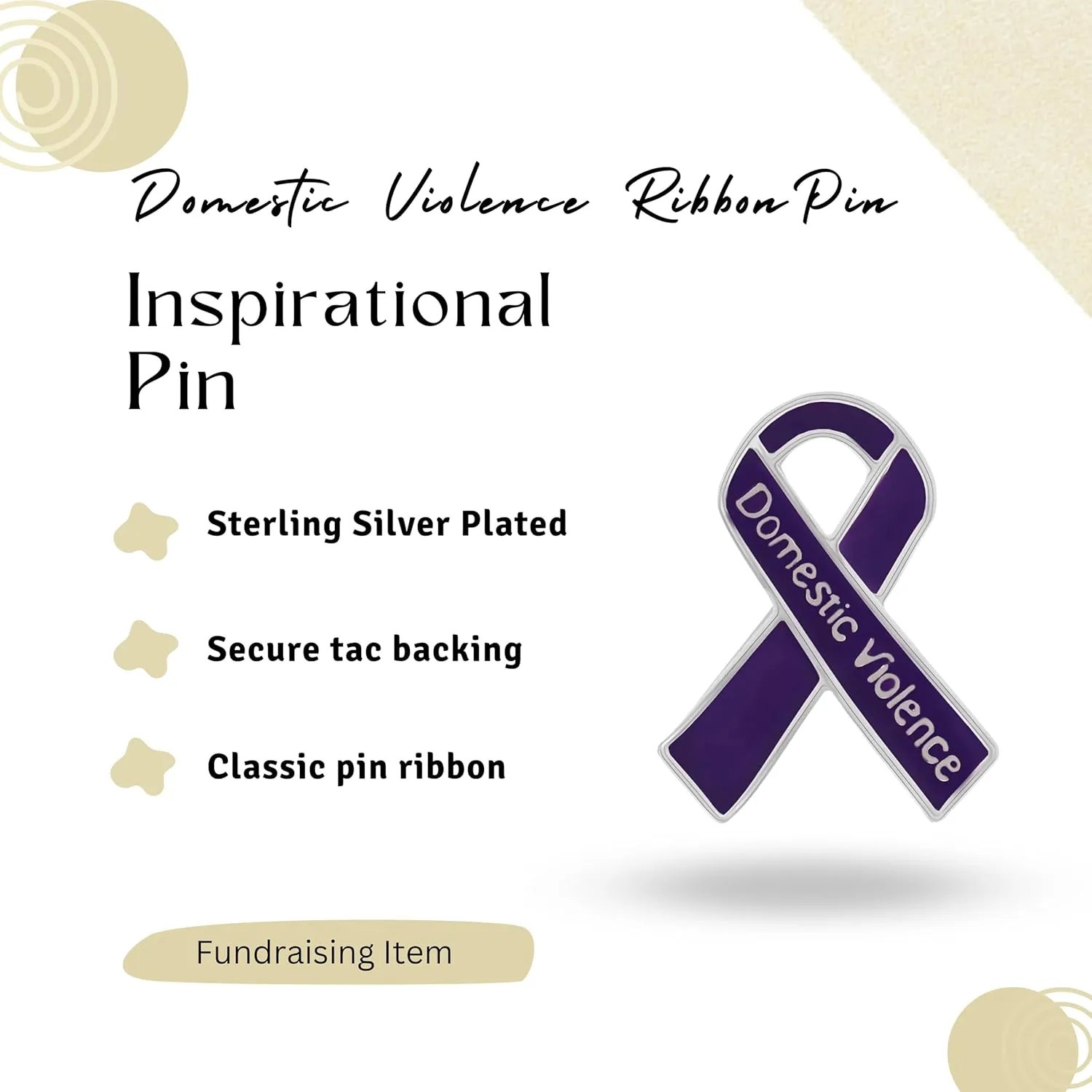 1/2/5/10/25pcs Domestic Violence Ribbon Awareness Pin - Purple Ribbon Shaped Pin for Domestic Violence Prevention