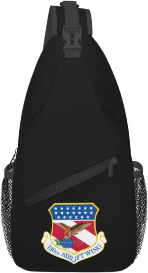 130th Airlift Wing Crossbody Bags For Women Men Chest Backpack Gym Shoulder Bag Travel Outdoor Sports Casual Crossbody Bags
