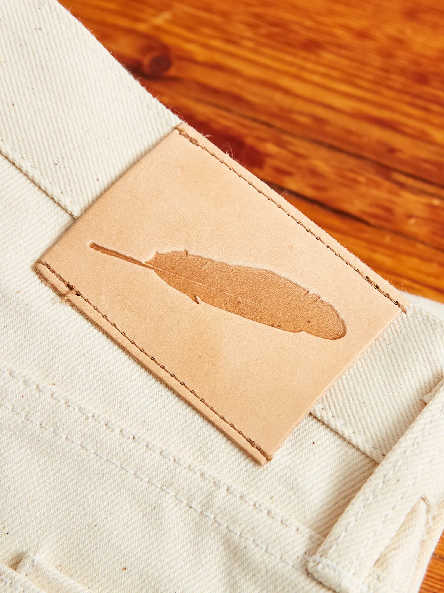 14oz Ecru Selvedge Denim in Silveridge