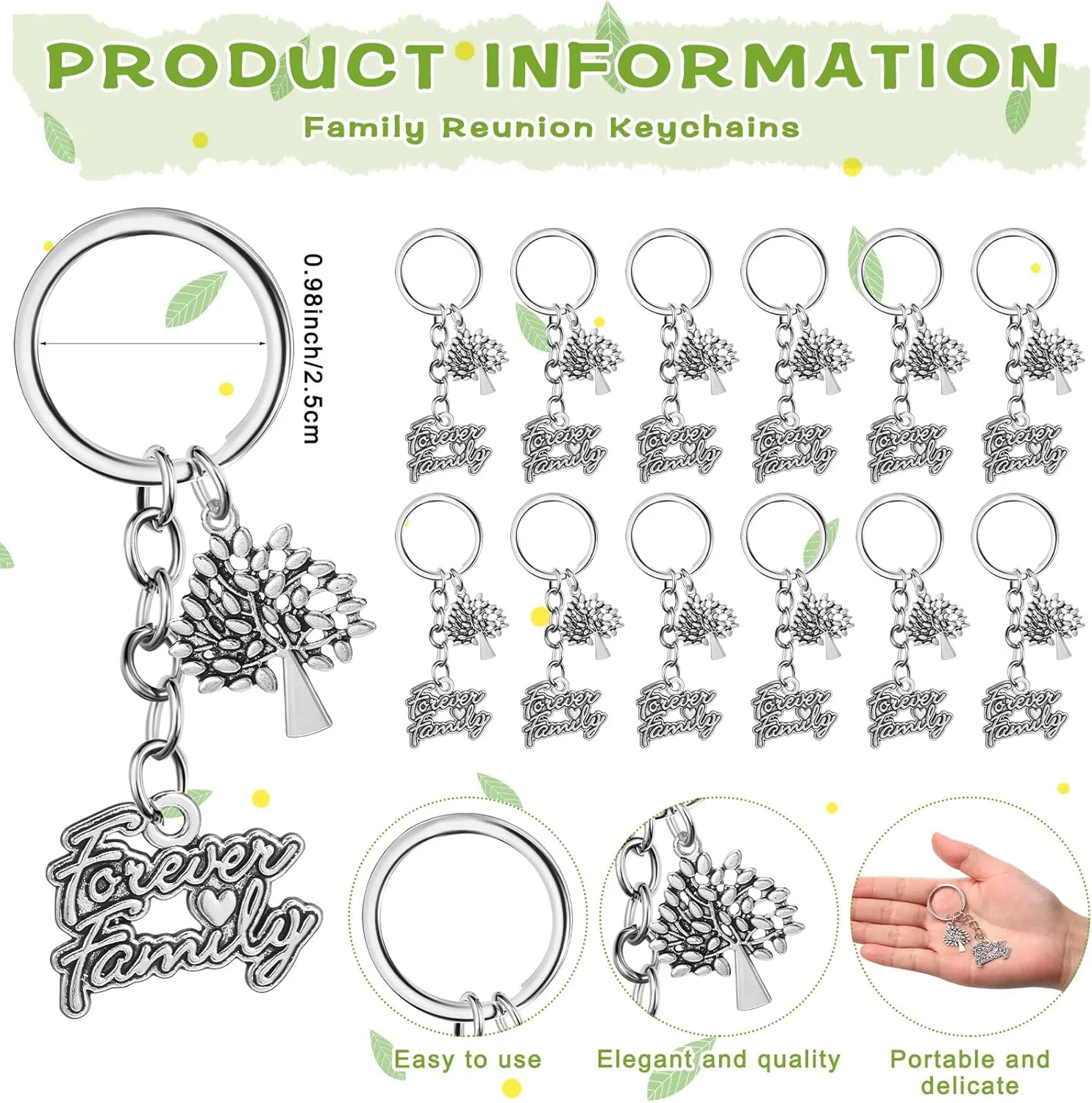 18 Sets Family Reunion Party Favors for Guests Forever Tree Keychains Bulk Gift Cards Bags for Souvenirs