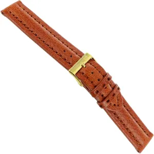 18mm Milano Tan Dri-Lex Air System Genuine Leather Stitched Watch Band 1494
