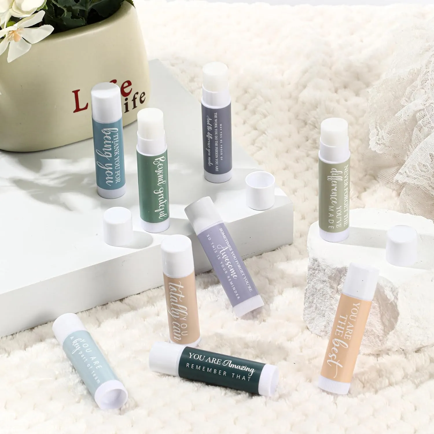 20 Sets 2025 CNA Week Gifts Bulk Lip Balms and Hand Cream Employee Appreciation Inspirational Hand Lotion Thank You Gifts Bulk for Coworker Staff Nurse Teacher Team