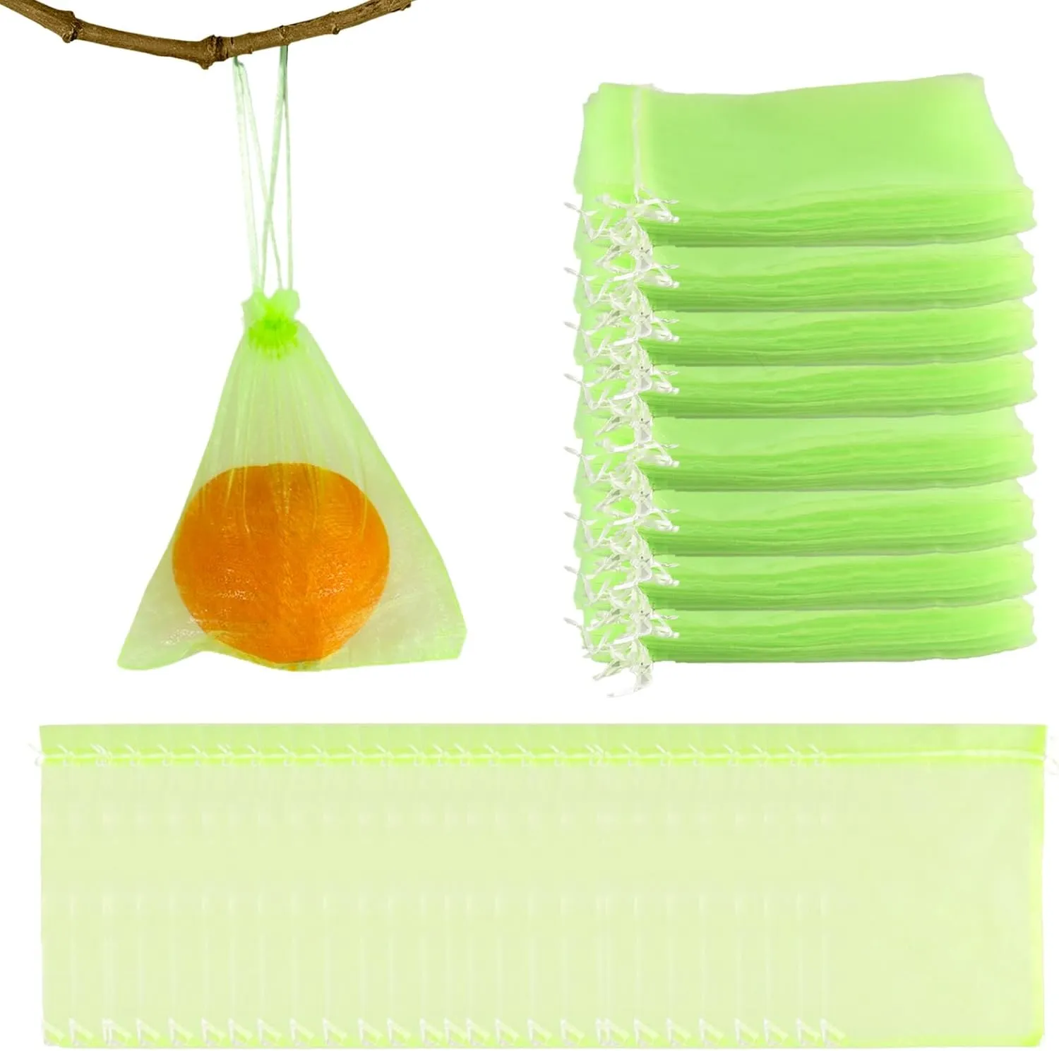 200 PCS Fruit Protection Bags Mesh Bags Drawstring 4x6 inch Netting for Garden Protection Fruit Tree Netting Fruit Bags for Fruit Trees Garden Netting Pest Barrier