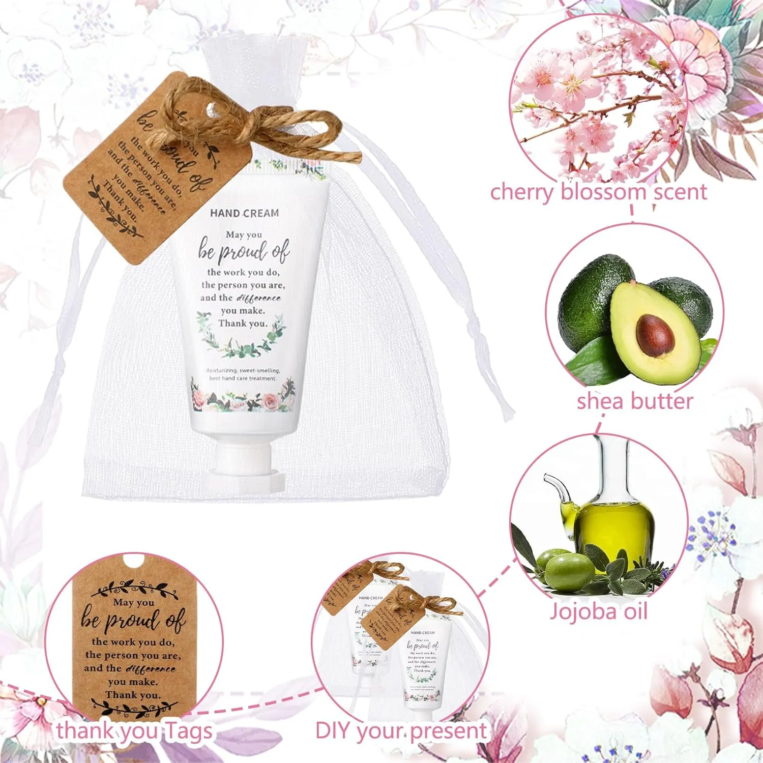 24 Sets Cna Gifts Bulk Employee Appreciation Gifts Bulk Thank You Travel Hand Cream Lotion for Staff Appreciation Inspirational Mini Lotion for Nurse Cna Week Holiday(Fresh)