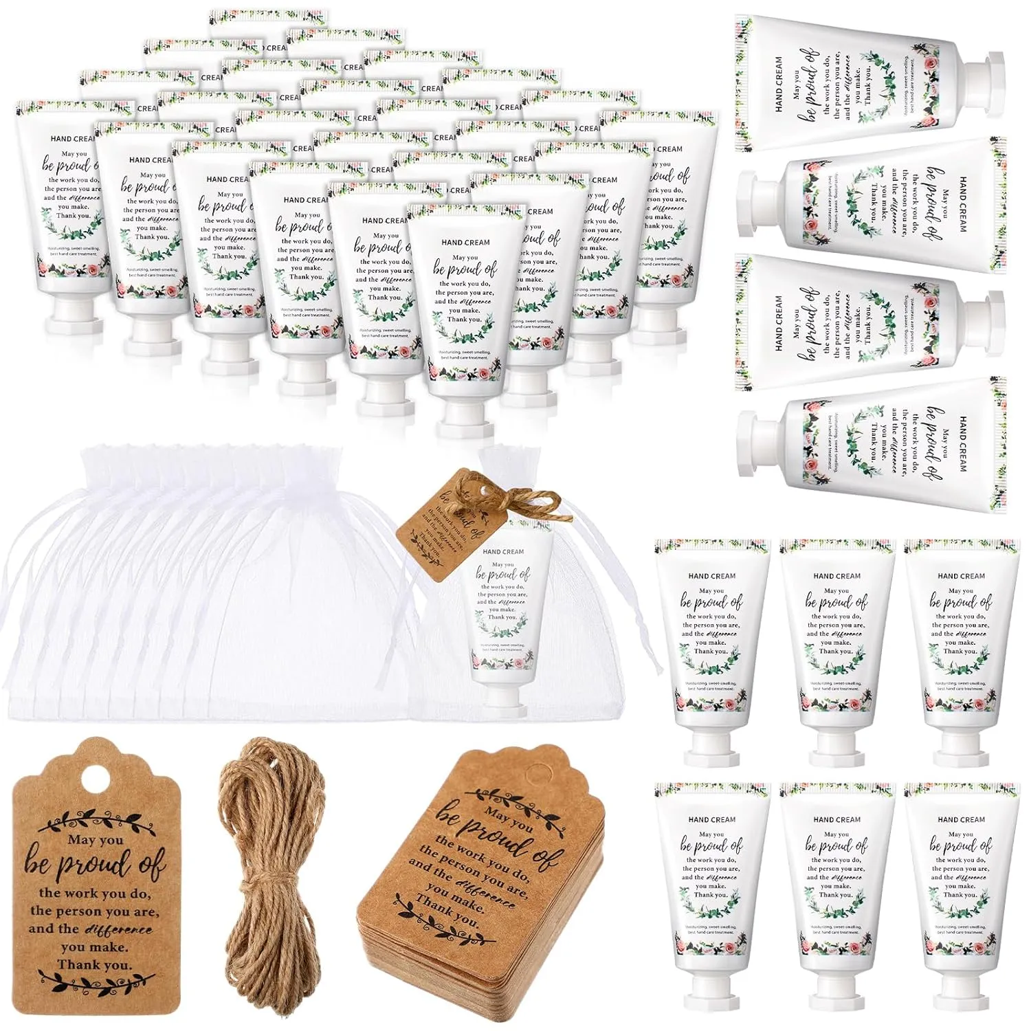 24 Sets Cna Gifts Bulk Employee Appreciation Gifts Bulk Thank You Travel Hand Cream Lotion for Staff Appreciation Inspirational Mini Lotion for Nurse Cna Week Holiday(Fresh)