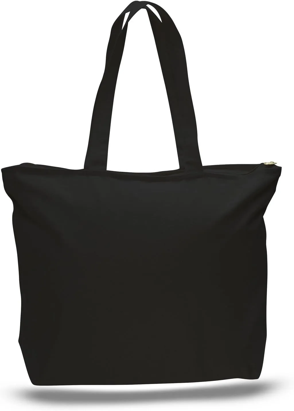 (3 Pack) Set of 3 Heavy Canvas Large Tote Bag with Zippered Closure