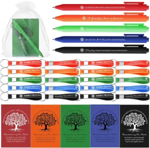 30 Set Family Reunion Favors bulk Mini Family Notebooks Inspirational Ballpoint Pen with Silicone Keyrings Family Reunion Rubber Keychains and Gift Bag for Family Gathering Party Guests
