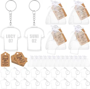 30 Set Soccer Keychain Jersey Soccer Keychains with Cards and Organza Bags, Sports Club Team Favors Party Reward Gifts for Boys Girls Men Women Baseball Player Fan