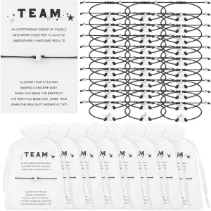 30 Set Team Employee Appreciation Gifts Bulk Office Business Inspirational Team Star Charm Bracelets with Team Thank You Cards Organza Bag Thank You Team Staff Gifts for Employee Coworkers Teacher