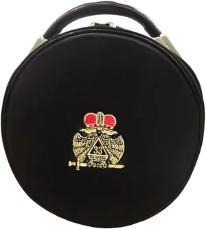 33RD DEGREE SCOTTISH RITE CROWN CAP CASE - DOUBLE EAGLE BLACK