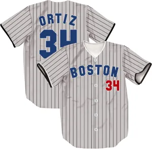 34/17/50 Stripes Baseball Jersey Short Sleeve Button Shirts for Fans