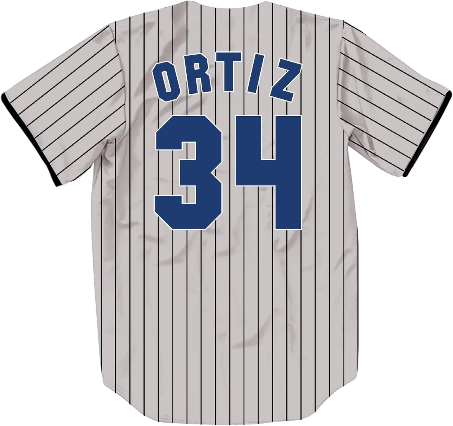 34/17/50 Stripes Baseball Jersey Short Sleeve Button Shirts for Fans
