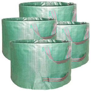 4-Pack 63 Gallon Big Yard Lawn Garden Bags (D31, H19 inches) Yard Waste Debris Bags W/Gardening Gloves, Leaf Bags,Weeds Bag,Grass Clippings Bag,Garden Landscaping Bags,Campsite Trash Bag W/ 4 Handles