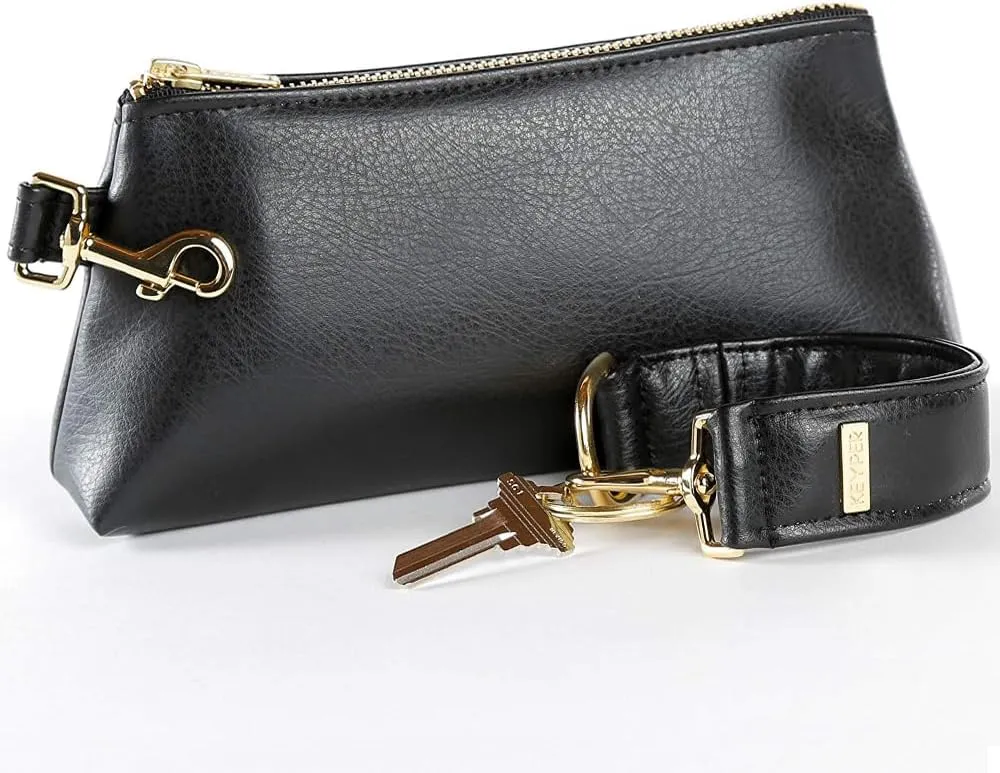4-Piece Wristlet Set - Key Ring Bracelet & 3 Women’s Bags Womens Faux Leather Purses & Handbags Classic Clutch Purse