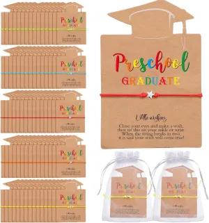 40 Set Preschool kindergarten Graduation Gift Set Class of 2025 Make a Wish Adjustable Graduation Star Bracelet with Cards and Organza Bags Preschool kindergarten Party favor