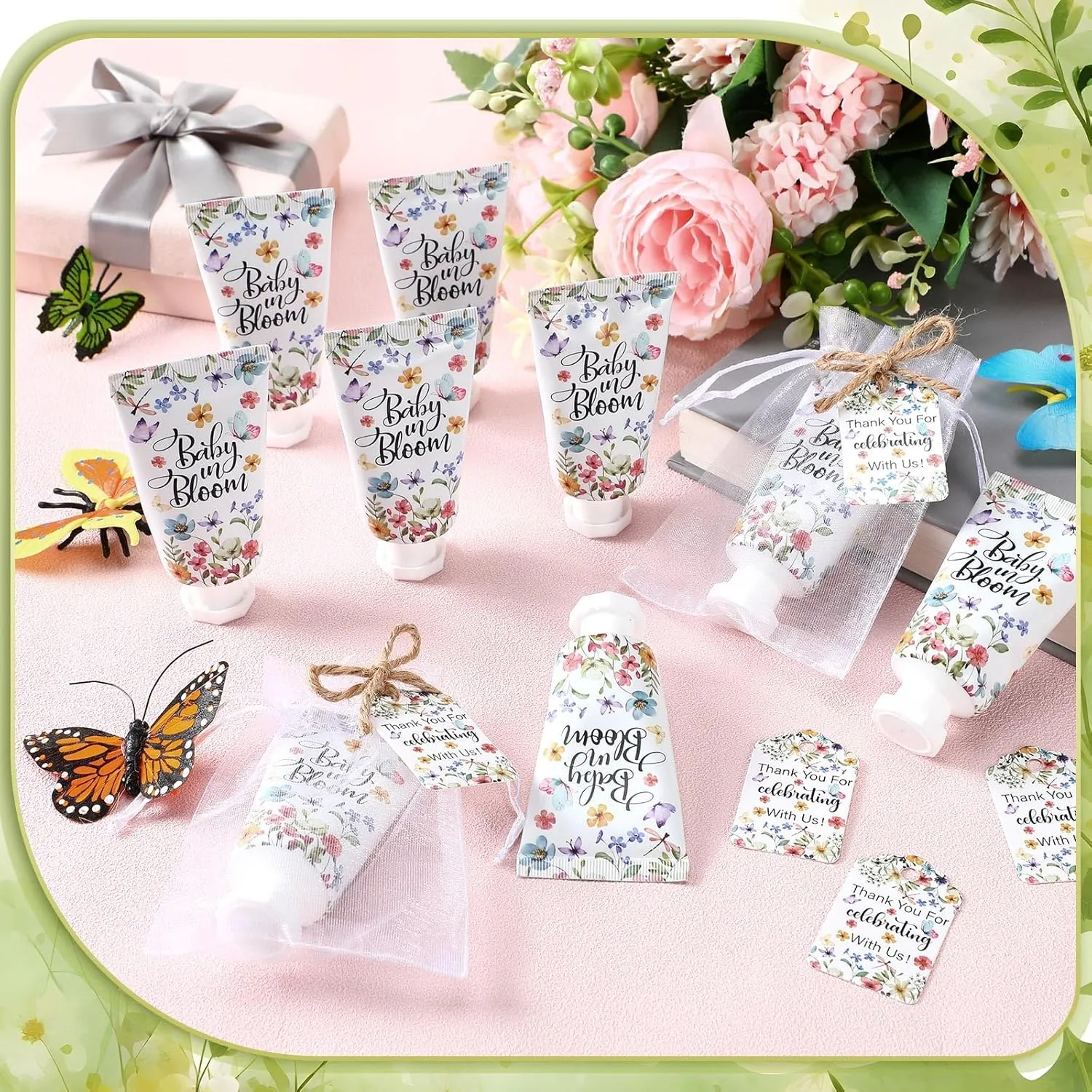 48 Sets Baby In Bloom Hand Cream Gifts Baby Shower Hand Cream Party Favors for Guests Wildflower Gift Bulk Travel Size Lotion Set for Guest