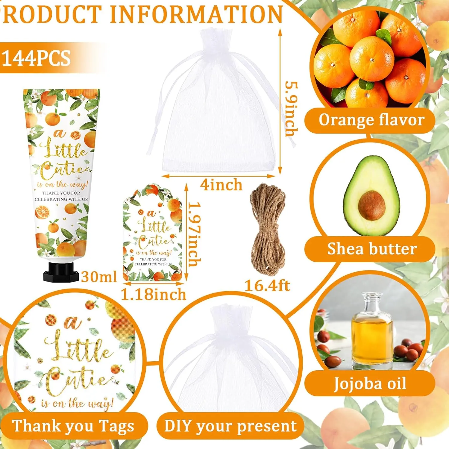 48 Sets Baby Shower Hand Cream Party Favors for Guests Gift Bulk Travel Size Hand Lotion Set for Baby Shower Wedding Christmas(Little Cutie)