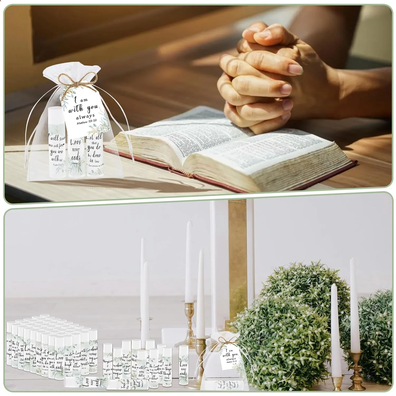50 Pcs Bible Verse Lip Balm Bulk Christian Gifts for Women Faith Religious Inspirational Party Favors Catholic Group Moisturizing Lip Care, Appreciation for Friend Teacher Worker Employee