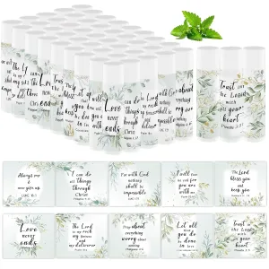 50 Pcs Bible Verse Lip Balm Bulk Christian Gifts for Women Faith Religious Inspirational Party Favors Catholic Group Moisturizing Lip Care, Appreciation for Friend Teacher Worker Employee