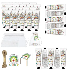 50 Pcs Teacher's Day Hand Cream Gifts Bulk Teacher Appreciation Gifts Include Organza Bags Thank You Tags Inspirational for Women Girls Travel Size Moisturizing Hand Lotion Supplies(teacher's day)