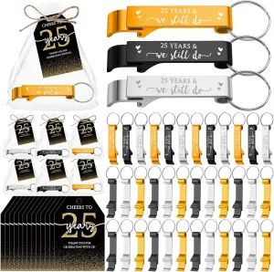 50 Sets 25th Anniversary Party Favors We Still Do 25 Years Bottle Opener Keychain Thank You Cards and Bags 25th Anniversary Decorations 25th Wedding Anniversary Souvenirs Return Gift