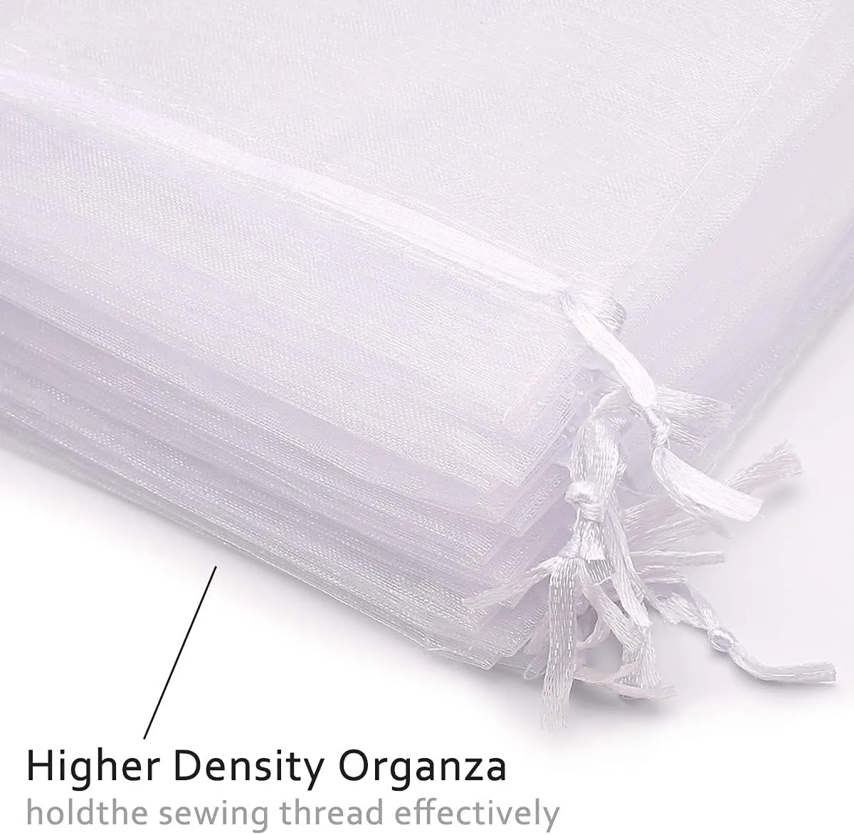 50PCS Premium Sheer Organza Gift Bags, 3X4 inch Elegant Jewelry Pouches, Wedding Favors, Christmas Party Decorations, Bathroom Soaps & Makeup Wrapping Supplies (White)