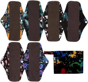 7pcs Set 1pc Mini Wet Bag  6pcs 10 Inch Regular Cloth Mama Cloth/Menstrual Pads/Reusable Sanitary Pads(Ink)