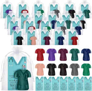 80 Set 2025 Nurse Week Gifts Candles for Women Men Doctor Coat Shaped Nurse Candle Appreciation Cards with Organza Bag for CNA Nursing Student Doctor Birthday Thank You Gift