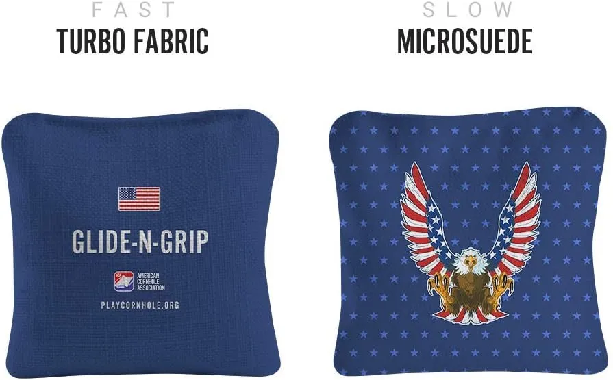 ACA Synergy Pro Professional Cornhole Bags Dual Sided Regulation 6x6 Set of 4 Stars Stripes Eagle