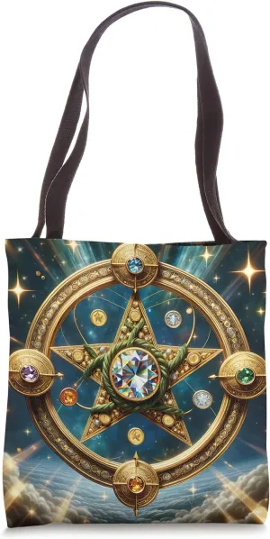 Ace of Pentacles Tarot Card Good Luck Divine Blessing Tote Bag