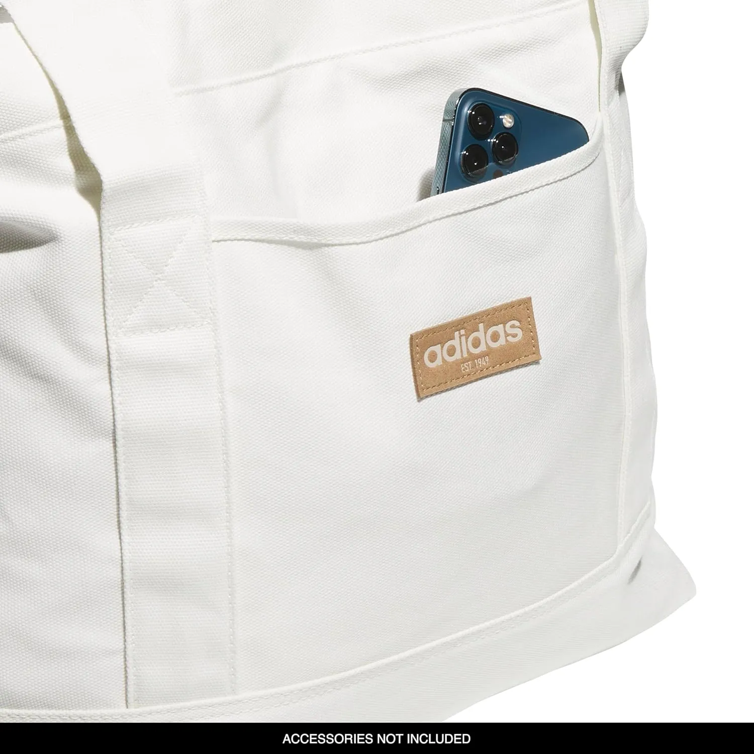 adidas Canvas Women and Men, Work Tote Bags, Off White, OSFA