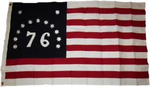 AES 3x5 Embroidered Sewn Bennington 76 100% Cotton Flag 3'x5' 2 Clips