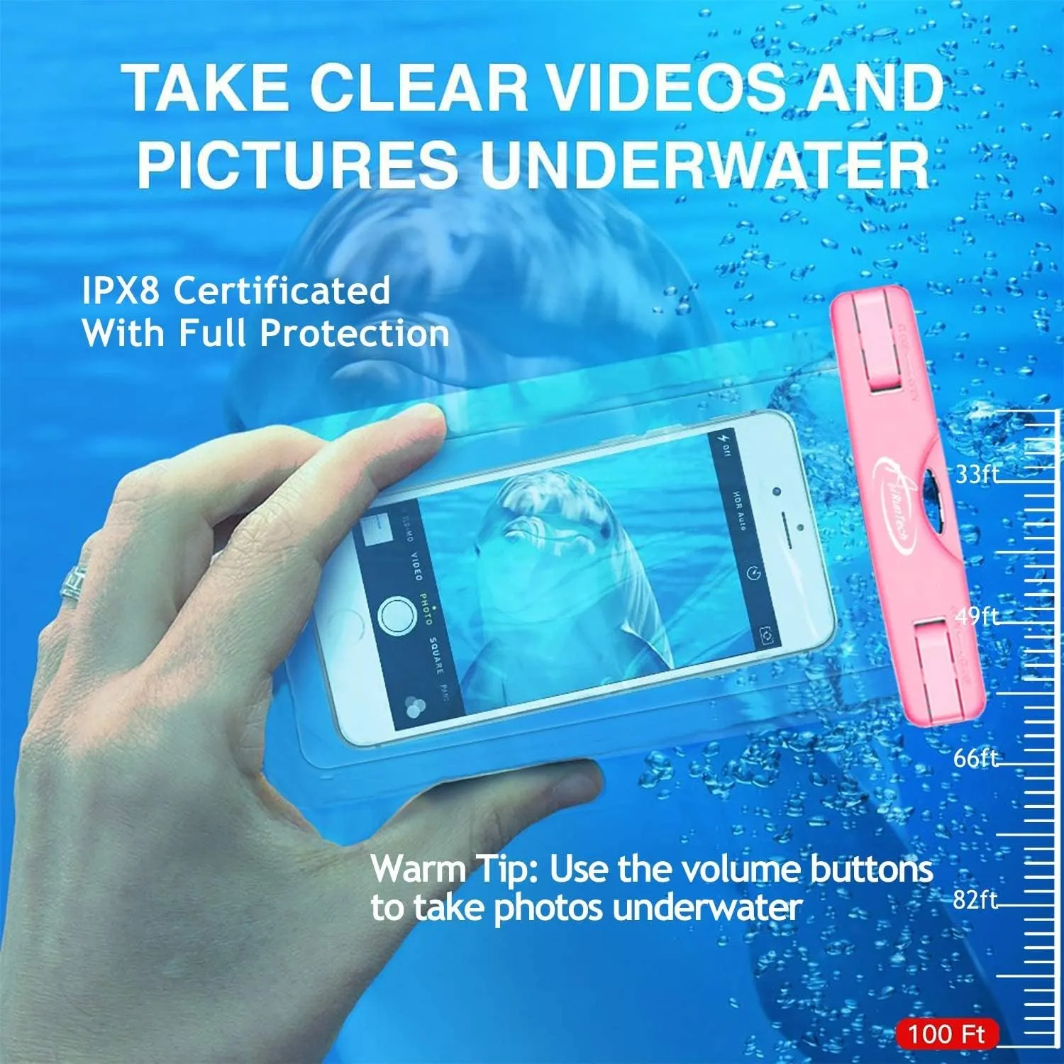 AiRunTech Waterproof Case, Waterproof Cell Phone Dry Bag Compatible for iPhone 14/13/12/12 Pro Max/11/11 Pro/SE/Xs Max/XR/8P/7 Galaxy up to 8.5", Phone Pouch for Beach Kayaking Travel(Green   Pink)