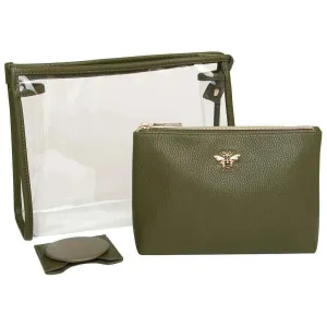 Alice Wheeler London 3 Piece Beauty Set - Olive Green