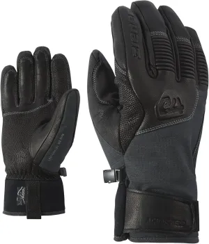 Alpine Men's Ski Leather Gloves GANZENBERG Black