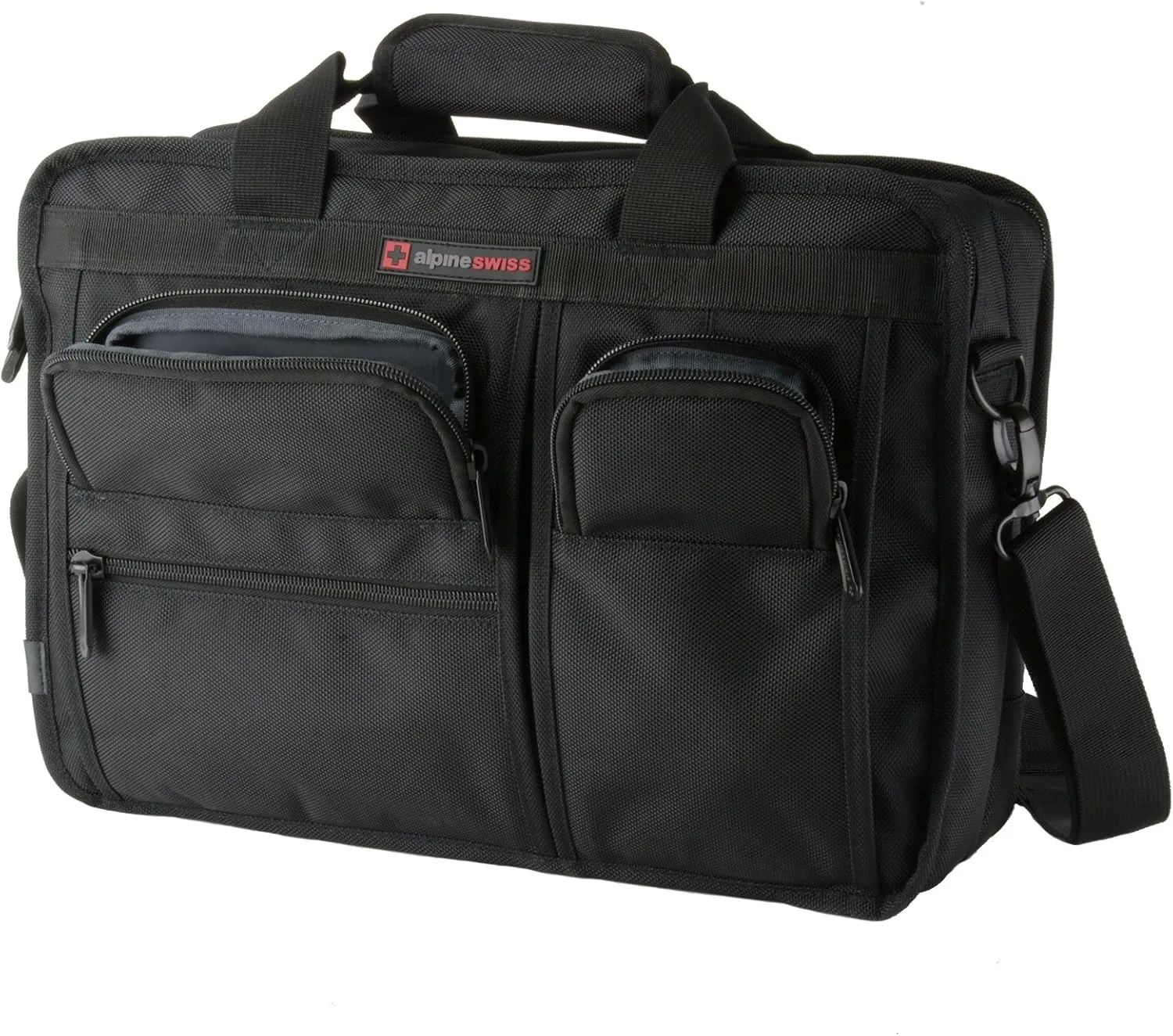 Alpine Swiss Conrad Messenger Bag 15.6 Inch Laptop Briefcase with Tablet Sleeve