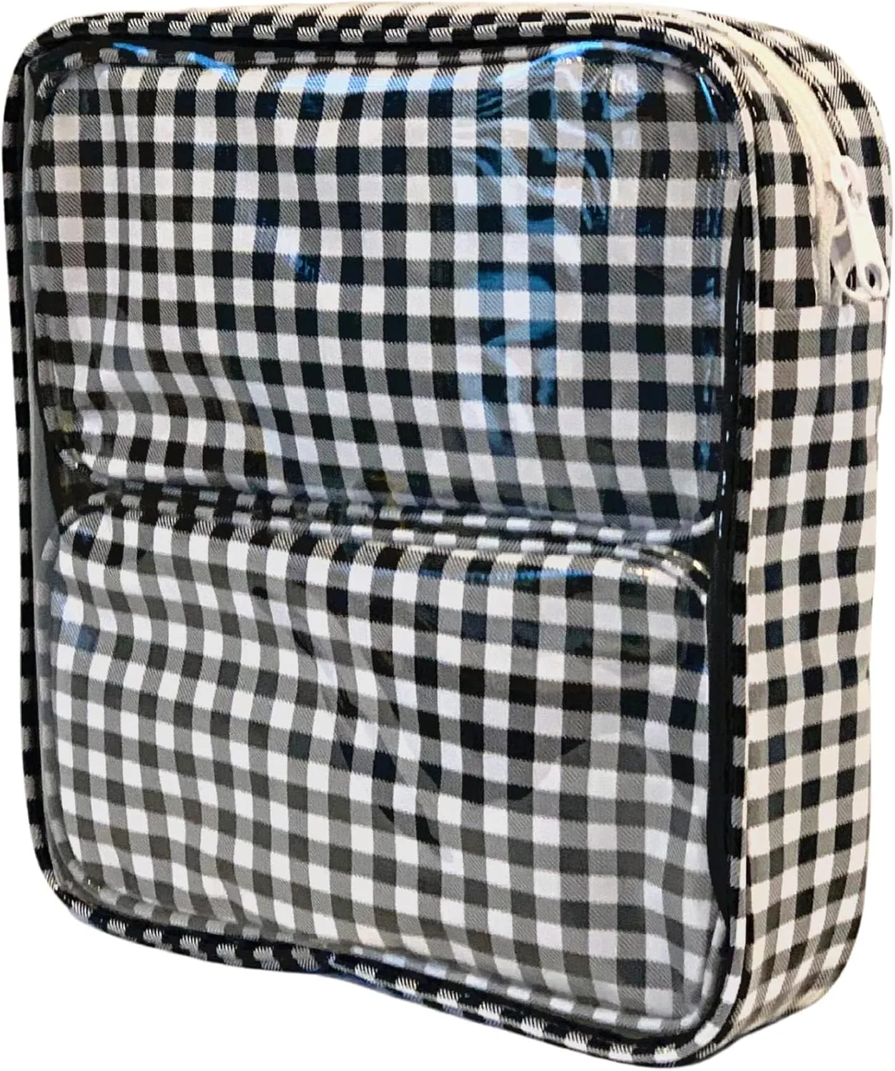 Alux 3-Pc Travel Makeup Bags for Women; Multi-Color, Chic and Stylish Travel Toiletry Bag Set; Large and Medium Makeup Bags for Vanity and Luggage and Small Makeup Bag for Purse - Gingham Black
