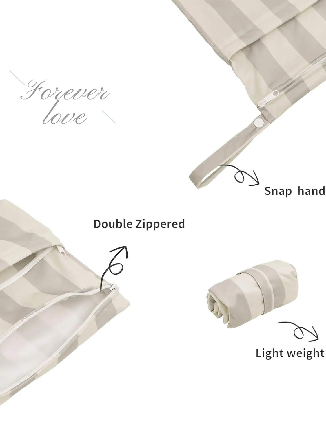 ALVABABY 2pcs Cloth Diaper Wet Dry Bags Waterproof Reusable with Two Zippered Pockets Travel Beach Pool Daycare Soiled Baby Items Yoga Gym Bag for Swimsuits or Wet Clothes LZ8485