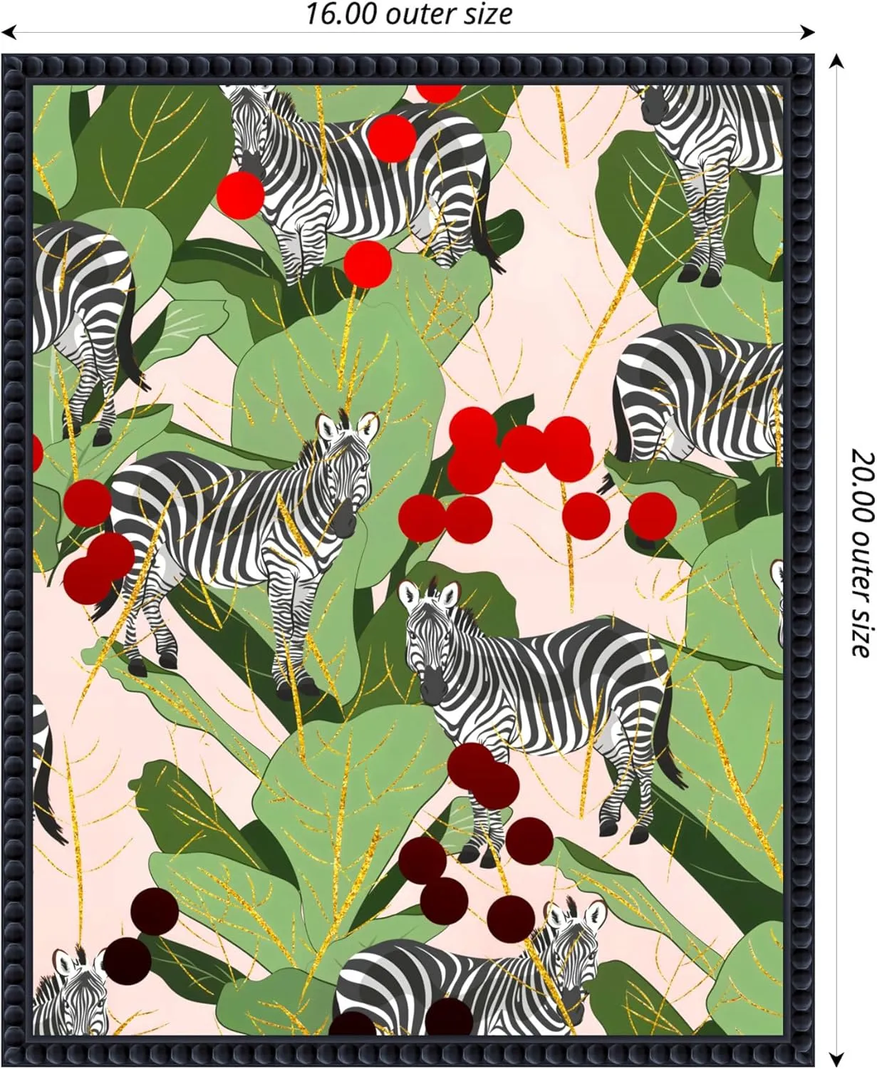 Amanti Art Framed Canvas Wall Art 20x16 A Dazzle of Zebras by Uma Gokhale, Framed Wall Art Canvas, Animals Artwork, Traditional Decor, Small Poster Painting for Living Room,Bedroom,Bathroom,Kitchen