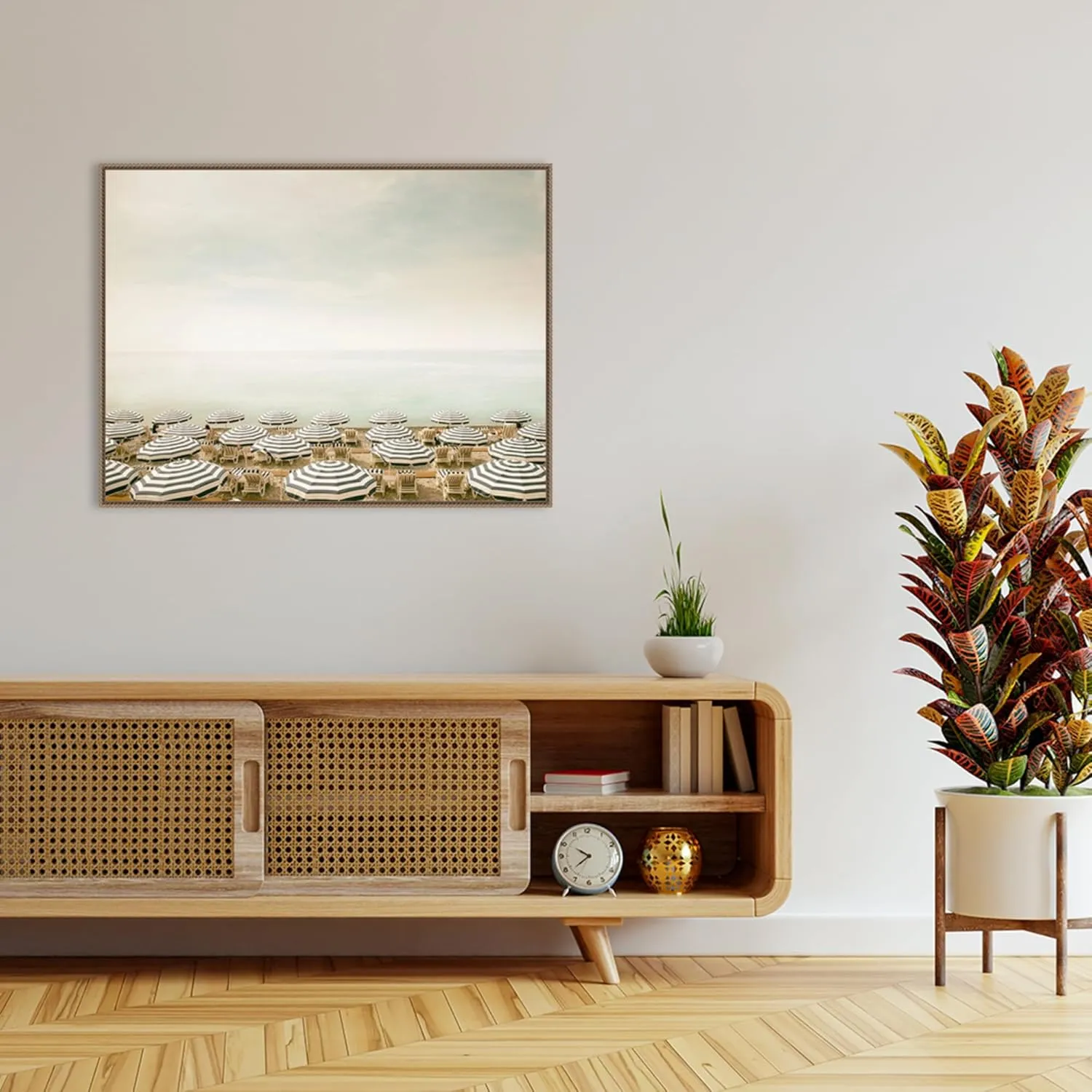 Amanti Art Framed Canvas Wall Art 32x42 Seaside 4 (Beach) by Carina Okula, Framed Wall Art Canvas, Beach Artwork, Traditional Decor, Oversize Poster Painting for Living Room, Bedroom, Bathroom,