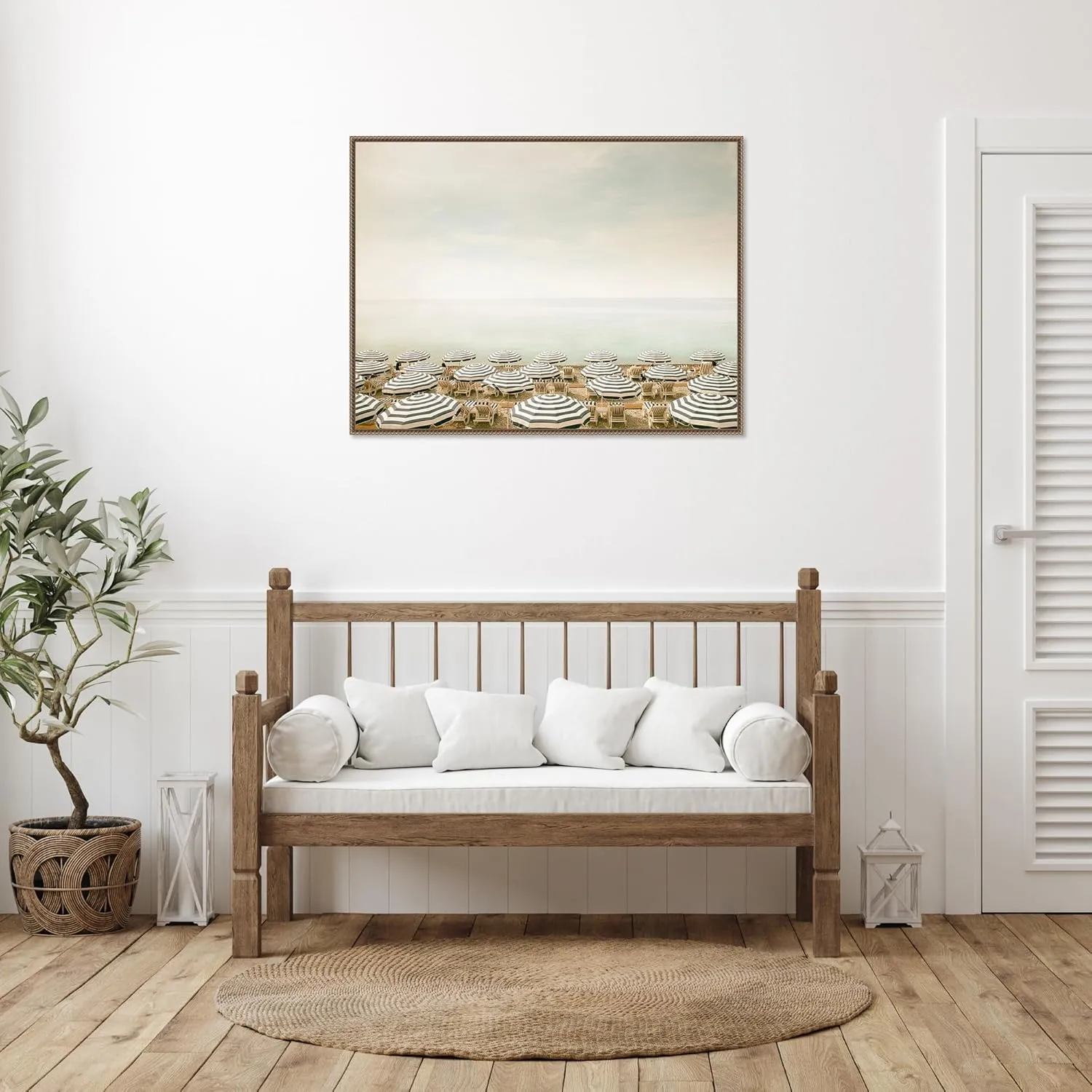 Amanti Art Framed Canvas Wall Art 32x42 Seaside 4 (Beach) by Carina Okula, Framed Wall Art Canvas, Beach Artwork, Traditional Decor, Oversize Poster Painting for Living Room, Bedroom, Bathroom,